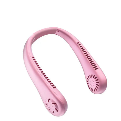 1200mAh Mini Air Cooling small neck Fan Portable Outdoor Sports USB Large Wind Powered Wireless Bladeless neck Fan