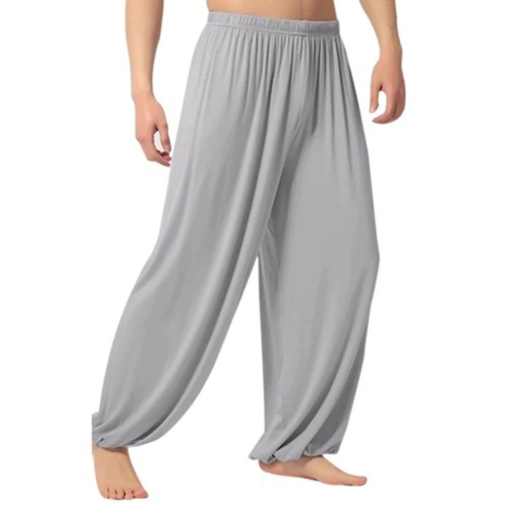 Yoga Pants Men\'s Casual Solid Color Baggy Trousers Belly Dance  Harem  Slacks sweatpants Trendy Loose  Clothing