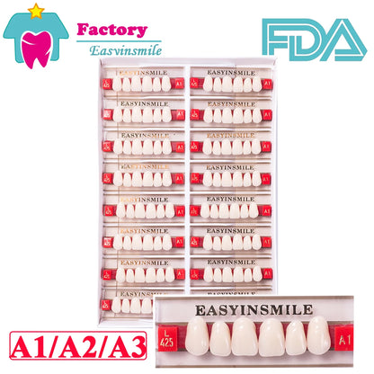 16/12 Sets/ Box Dental Teeth Anterior Posterior Polymer Denture acrylic Tooth A2 A3 2 Layers Dentistry Materials Education Model