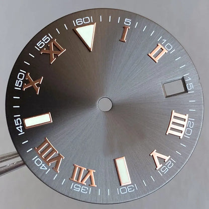 Grey Silver Sunburst 29mm Watch Dial fit NH35 NH35A NH36A Silver/Gold/Rose Gold/Green Roman Numerals Index Hand Set Watch Parts