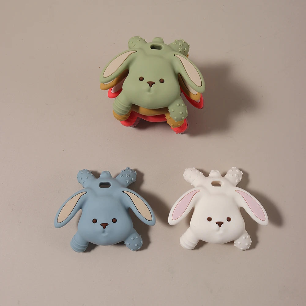 Baby silicone easter bunny teether Food Grade Safe Teether cute cartoon nursing teething Toy Teething gift  oral care