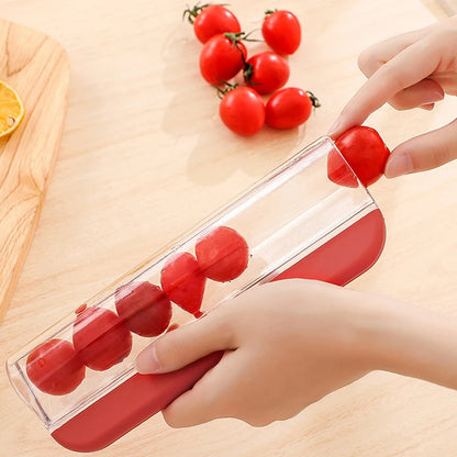 Tomato Grape Cherry Slicer Fruit Vegetable Salad Manual Slicer, Fruit and Vegetable Tool Kitchen Gadget, Progressive Zip Slicer