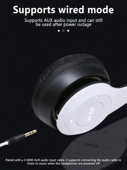 Headset Stereo Wireless Headset, Foldable Gaming Headset, Bass-heavy Wireless Sports Headset