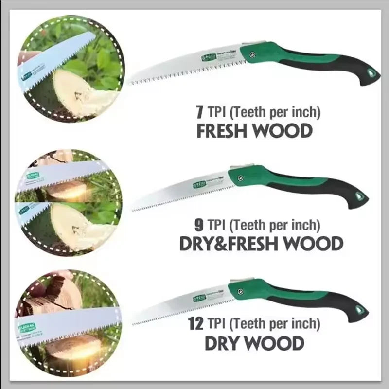 LAOA Quick folding saw, adjustable angle, waist hanging hand saw, woodworking saw, camping saw, hand board garden saw