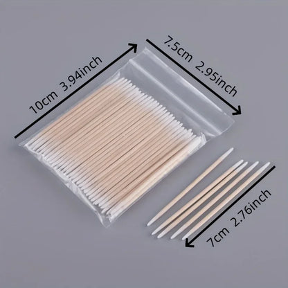 Cotton swab Disposable tattoo tip Cotton swab tip Wooden single head wooden swab small cotton swabEyeliner guard Raw cotton swab