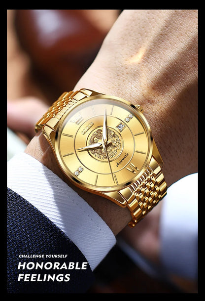 OLEVS brand watch Xianglong relief fully automatic mechanical watch men's watch men's watch 6693