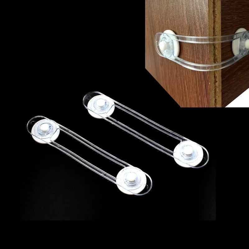 Transparent Strap Baby Safety Cabinet Lock Children Kids Finger Protection Cabinet Refrigerator Door Lock Buckle Anti-pinch Lock