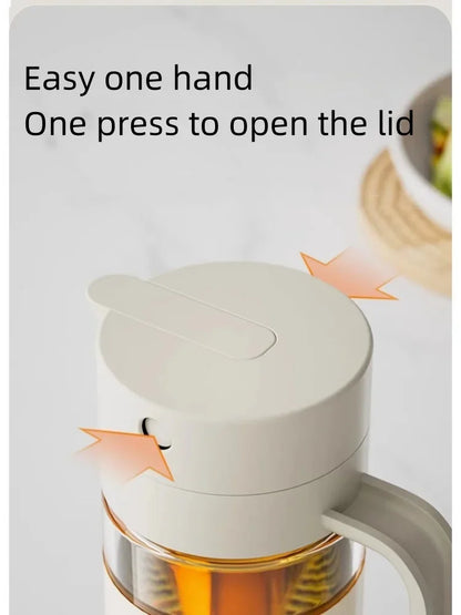 550ml Glass Automatic Opening and Closing Gravity Jug Household Kitchen Leak-proof Oil Jug Soy Sauce Vinegar Seasoning Flask