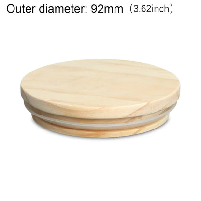 Wood Mason Jar Lid Reusable Canning Caps Various Sizes Bottle Sealing Caps Wide Mouth Cover Wood Lids Kitchen Organization