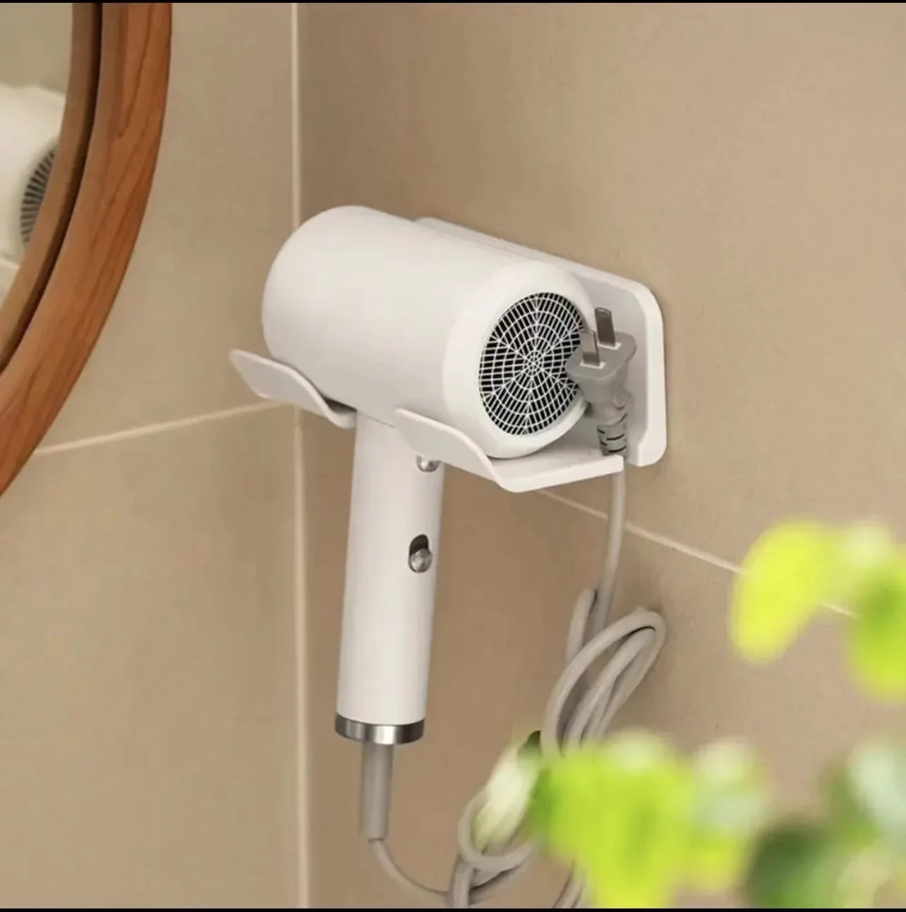 Hair Dryer Storage Rack Without Punching Holes, Bathroom Hair Dryer Hanging Rack, Bathroom Hair Dryer Placement Rack