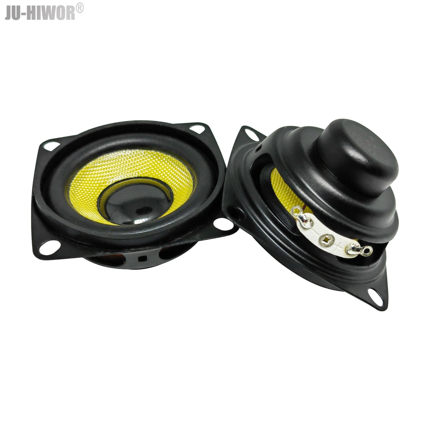 2pcs 4 Ohms 5W 53mm Square 16 Core Dual Neodymium Magnetic Waterproof Speaker 2 inch Yellow Glassfiber bluetooth Loudspeaker