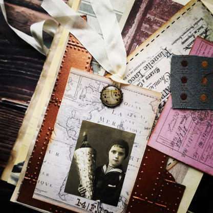 [MET004] 22-26pics Mixed Printing Metal Retro Brads for Scrapbooking Embellishment Decorative Beads Clothes Handmade Crafts