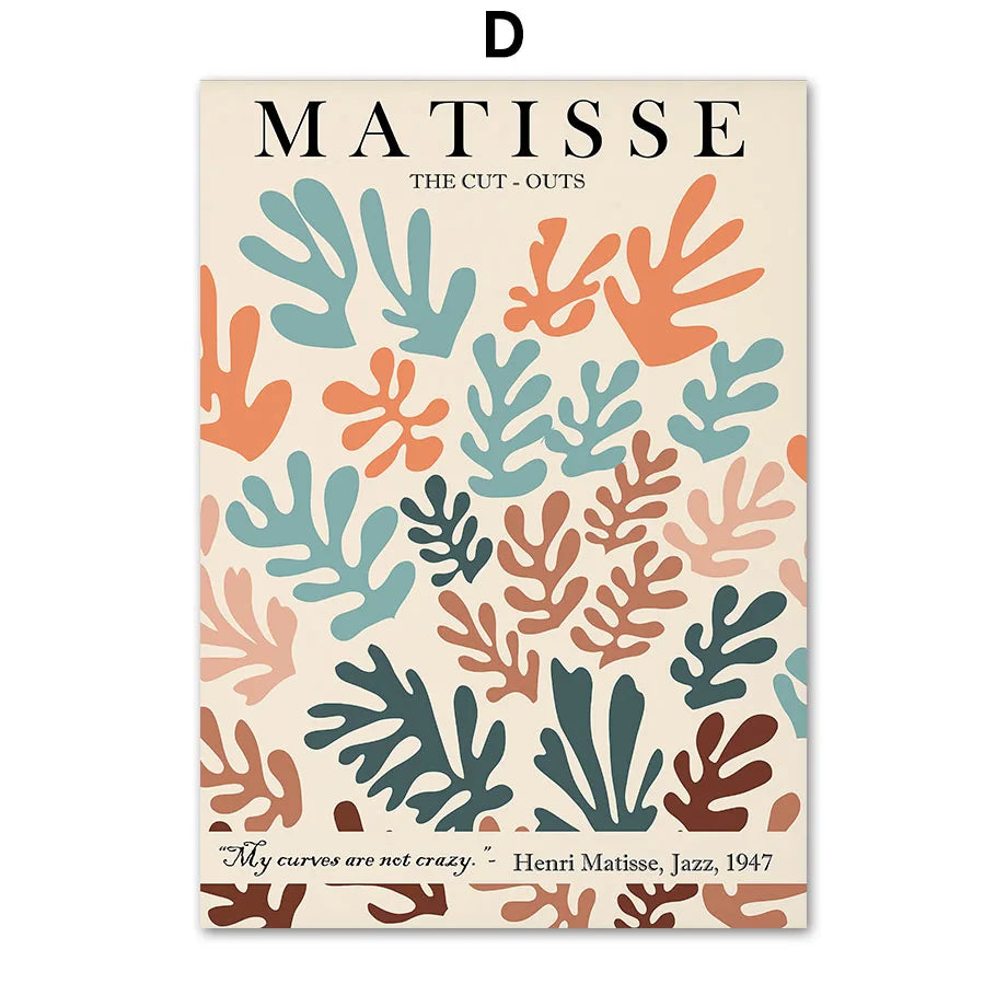Abstract Wall Art Matisse Poster Line Face Coral Leaves Posters and Prints Canvas Paintings for Interior Pictures Room Art Decor