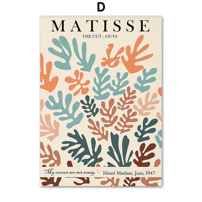 Abstract Wall Art Matisse Poster Line Face Coral Leaves Posters and Prints Canvas Paintings for Interior Pictures Room Art Decor