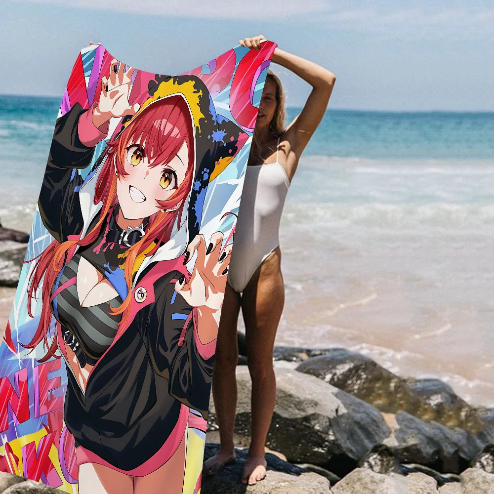 T-TETO K-Kasane Anime Cartoon Beach Towel Cute Kawaii Room Decor Bath Girls Children Hand Towels For Bathroom Shower