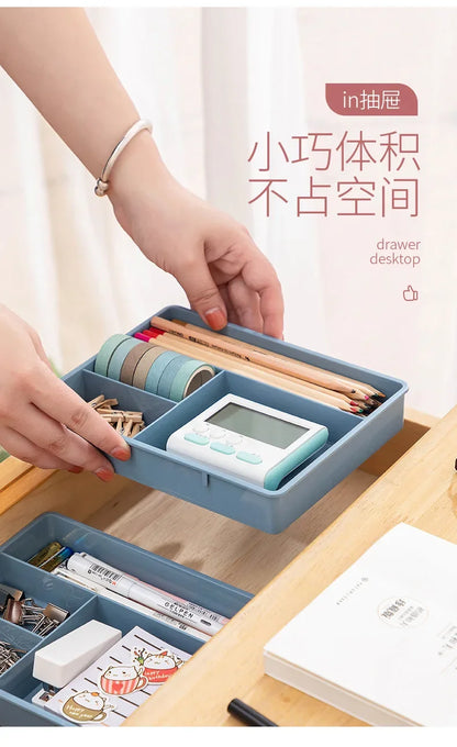 Desk Drawer Organizer Stackable Multi-cell Storage Box Tray Dressing Table Jewelry Organizer Makeup Organizer For Home Office