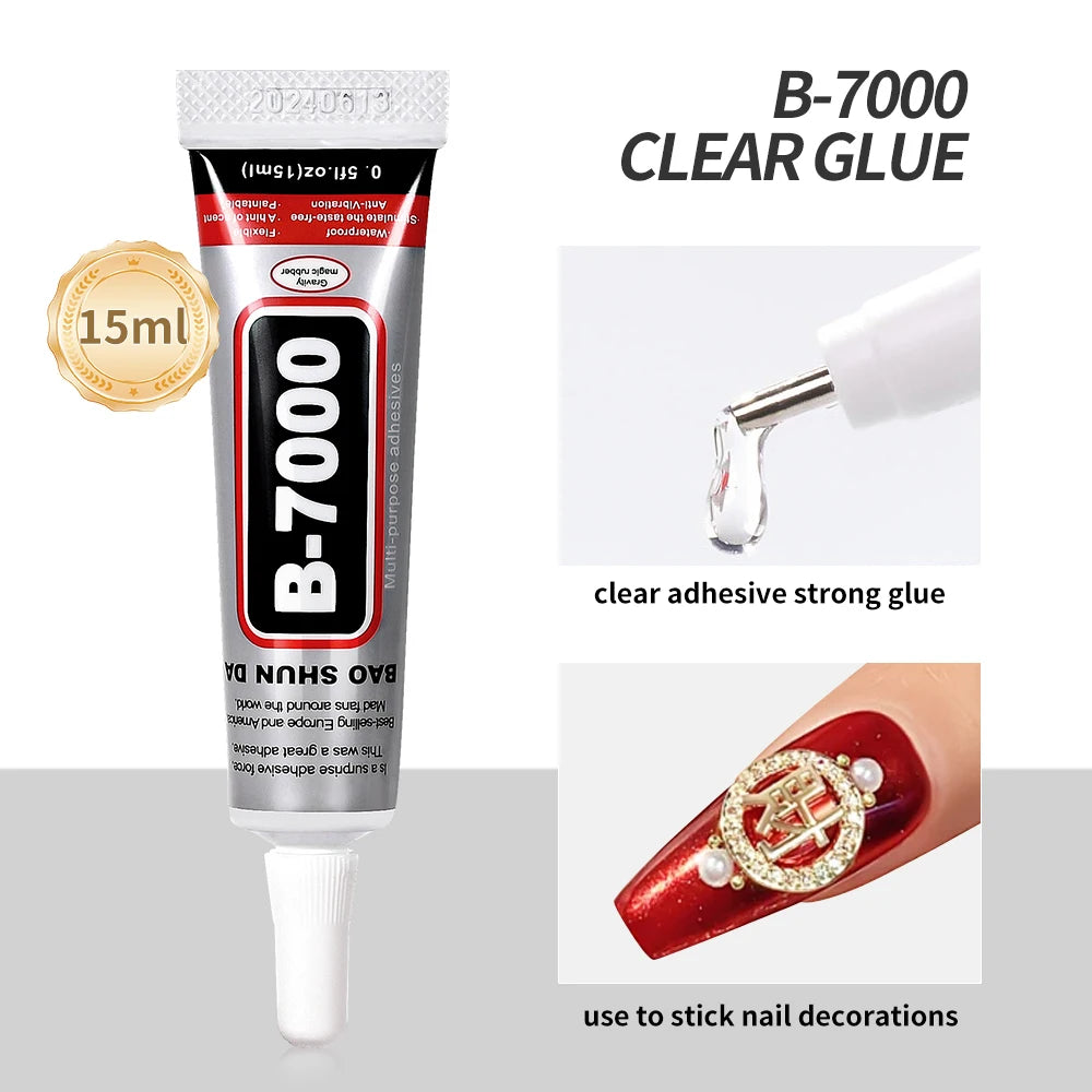 1PCS UV/LED Gel Nail Glue Crystal Clear Strong Adhesive For False Nails Rhinestone & Resin Gem Application Easy Removal