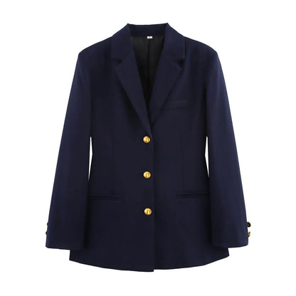 Female Office Suit Jacket with Sashes Y2K Elegant Women Formal Blazer 2025 Spring Long Sleeve Single Breasted Coat   ﻿
