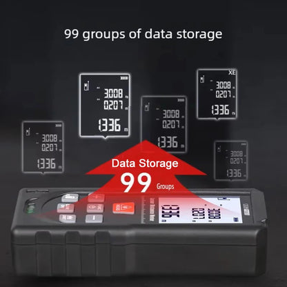 Laser Measuring Tool 328ft/100m, Red Light Laser Tape Measure with Angle Sensor, Pythagorean, Distance, Area, Volume Measuring