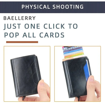 Anti Rfid Blocking Men Card Holder Case Wallets Free Name Customized Small Card Wallets Mini Wallet Qaulity Small Male Purses