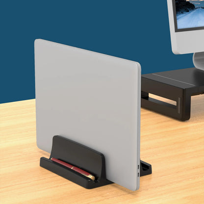 Vertical Laptop Stand, 3 Slots  Desk Laptop Holder & Laptop Docking Station Stand for MacBook, Tablet, Phone - Universal