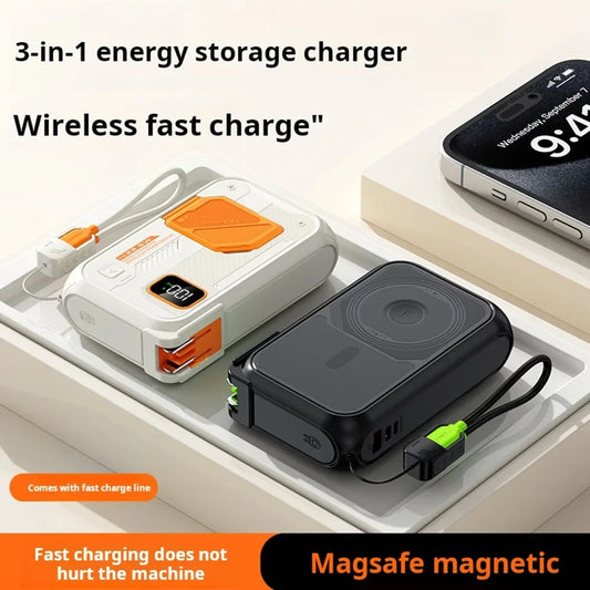 3 in 1 Energy Storage Charger Portable Wireless Power Bank 22.5w with Stand 20,000mah Waterproof & Sturdy Design