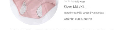 3PCS/set Women's menstrual briefs large flow postpartum water absorption leakproof briefs women's pure cotton menstrual briefs