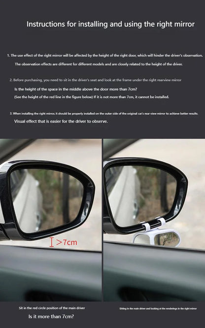 The car rearview mirror is adjustable at 360 degrees, avoiding blind spots in the field of view. Better safe driving and ensure