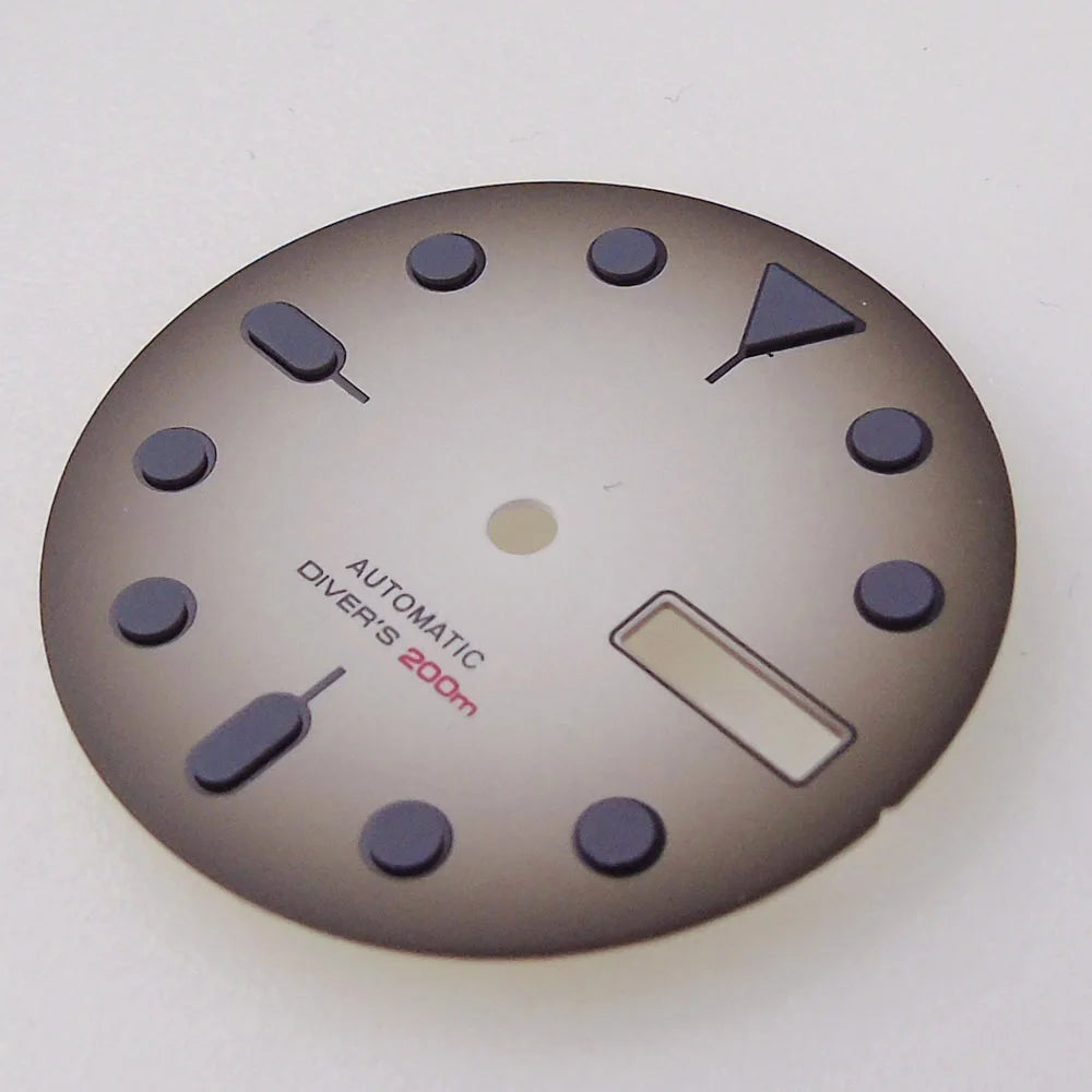 NH36 Watch Dial 29mm Weekday Date Orange/white/black Dial Face Plate Green Lume for Diver Watch Hand Set