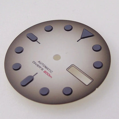 NH36 Watch Dial 29mm Weekday Date Orange/white/black Dial Face Plate Green Lume for Diver Watch Hand Set