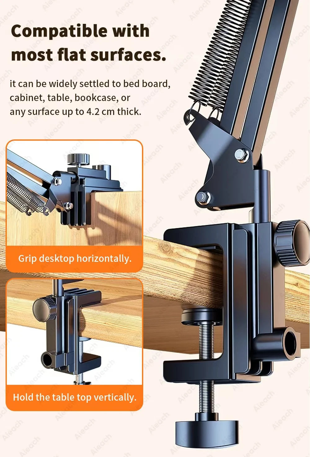 Tablet Holder for Bed with 90cm Metal Arm iPad Stand Tablet Bracket 360° Rotating Bed Phone Mount for 4.5~12.9 inch Phone Tablet