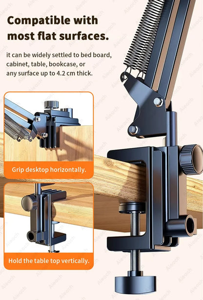 Tablet Holder for Bed with 90cm Metal Arm iPad Stand Tablet Bracket 360° Rotating Bed Phone Mount for 4.5~12.9 inch Phone Tablet