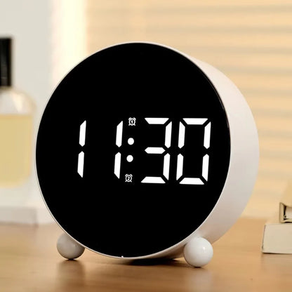 Desktop Clock Digital LED Clock 2Sets Alarm Mute Electronic Clock Plastic Adjustable Brightness Digital Alarm Clock Travel 알람시계