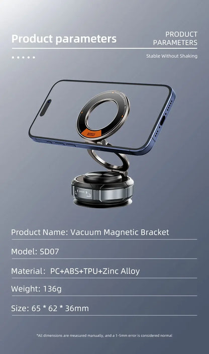 Magnetic Car Phone Holder Mount Vacuum, 360-degree Rotating for Iphone 15 14 13 12 Pro Max Phone Holders & Stands