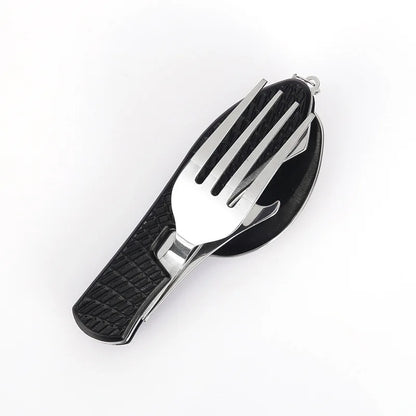 Foldable Camping Utensil Set - Multi-Functional Knife, Fork, Spoon Combo For Outdoor Activities And Sports Camping Picnic Travel