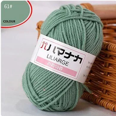 Multi-purpose 25g/ball Milk Cotton Yarn for DIY, Handmade Crafts, Amigurumi, Hats, and Bags