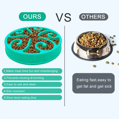 Pet Dog Slow Feeder Bowl Fun Non Slip Anti-Gulping Slower Food Feeding Dishes Eco Dog Bowl for Large Medium Small Dogs Puppy