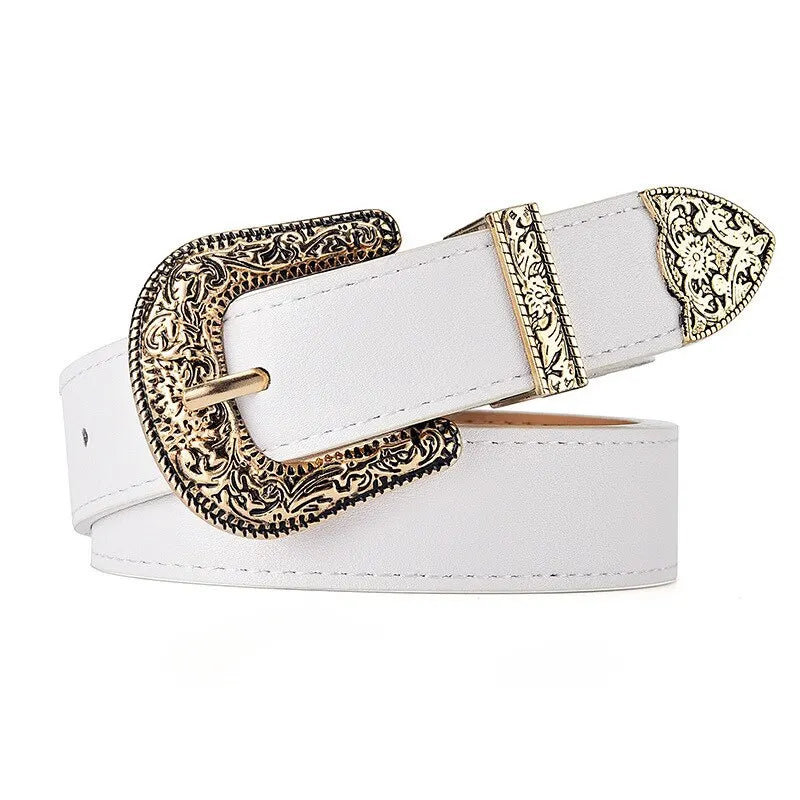 Women'S Belt Vintage Carved Needle Buckle Men'S Belt Punk Hip Hop Rock Style Jeans Belt Y2K Belt PU Leather Belt Cheap Belt