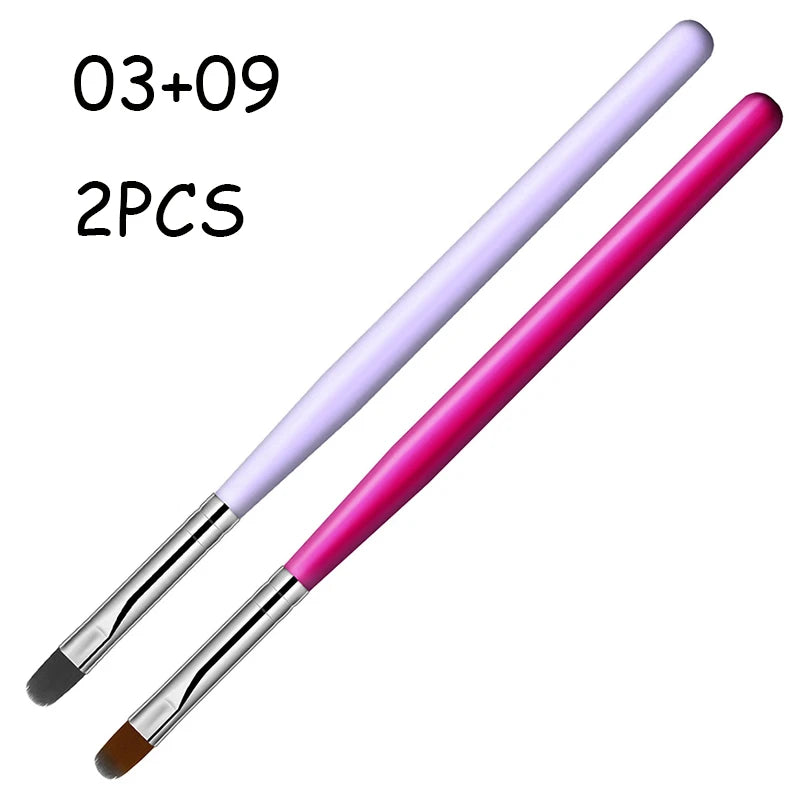 1-9PCS Nails Art Brush Pen 3D Tips Pattern Phototherapy Acrylic UV Gel Extension Builder Coating Painting Pen DIY Manicure Tools