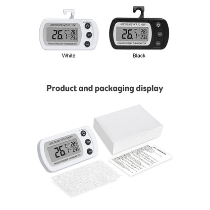 Fridge Thermometer With Hook Anti-Humidity Refrigerator Freezer Electric Digital Thermometer Temperature Monitor LCD Display