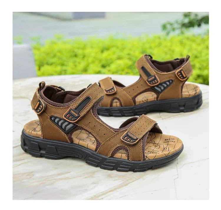 Summer Men's Sandals 2024 Trending Adult Men's Sandal Original Brands Shoes Man's Leather Sandal Sandals for Boy Trend Designer