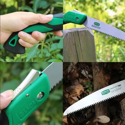 LAOA Quick folding saw, adjustable angle, waist hanging hand saw, woodworking saw, camping saw, hand board garden saw