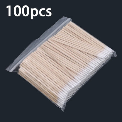 100/300/500pcs Cotton Swabs Wood Colored Pointed Embroidery Cotton Swabs Embroidery Cotton Swabs Beauty Cotton Swabs