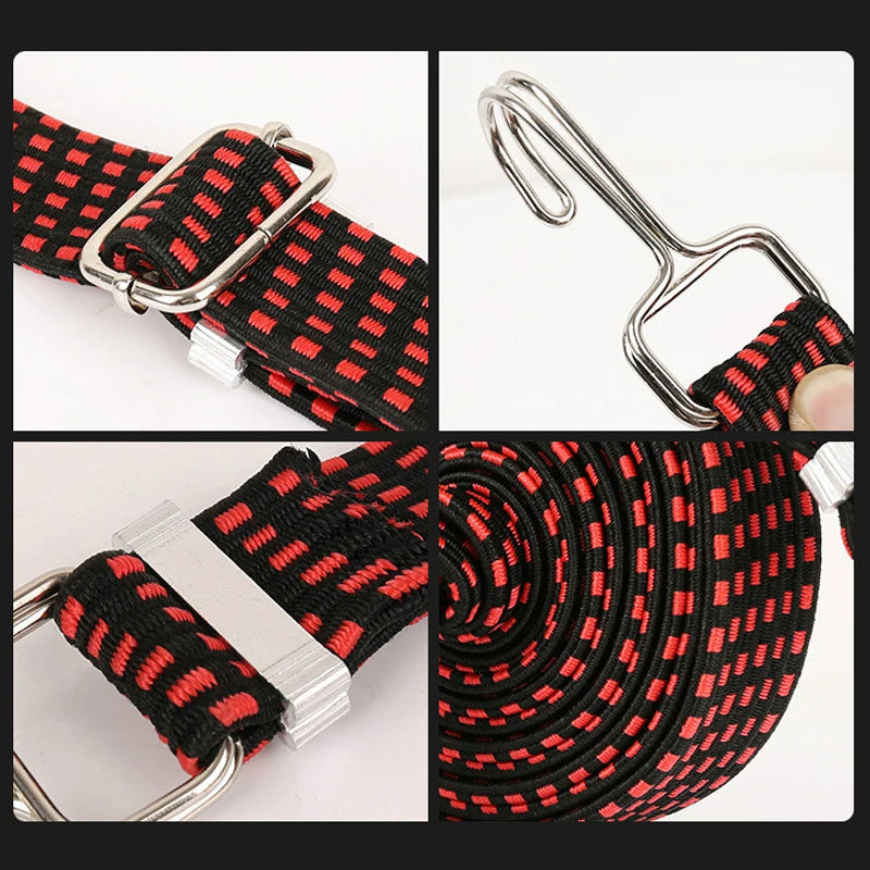 Motorcycle Elastics Rubber Luggage Rope Cord Hooks Bikes Rope Tie Auto Luggage Roof Rack Strap Fixed Band Hook Car Accessories