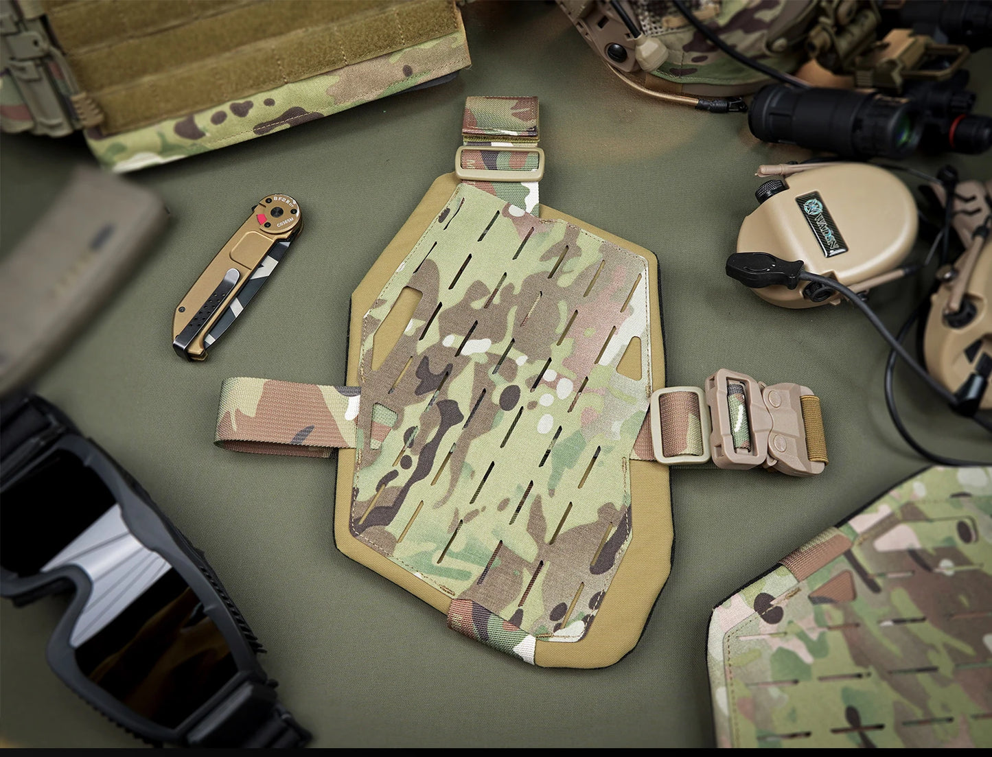 Tactical Leg Holster Magazine Pouch Hunting Airsoft Plate Carrier Molle Drop Platform Thigh Protector Glock Camping Outdoor Spor