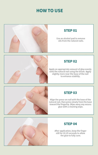 Nailpop Press On Nail Glue Super Strong Long Lasting Fast Drying No UV Lamp Needed Hypoallergenic Gentle Adhesive for Fake Nails