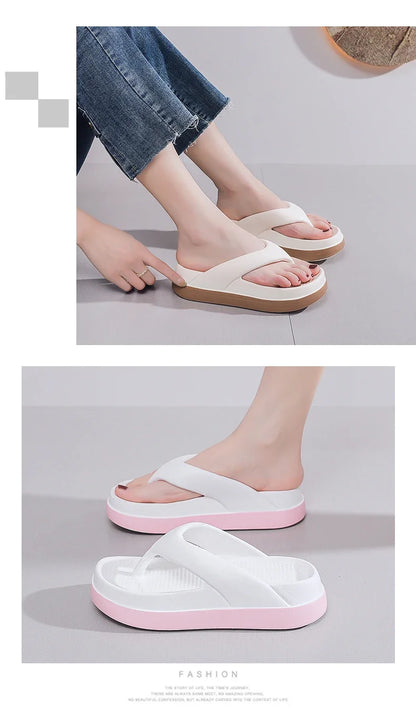 Woman flip flops Popular Design Shoes 2024 trend Casual Platform Sandals non-slip Outdoor slipper