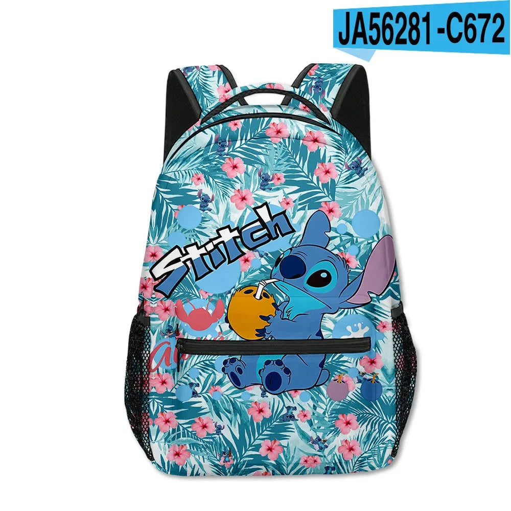 Stitch Primary School Student Anime Backpack Cartoon Large Capacity School Bag Printing Anime Kawaii Cartoon School Bag Mochila