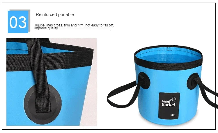 12L/20L Bowl Sink Washing Bag Car Wash Bucket Portable Outdoor Travel Foldable Water Multifunction Folding Portable Bucket Water