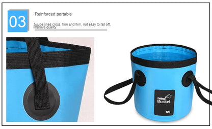 12L/20L Bowl Sink Washing Bag Car Wash Bucket Portable Outdoor Travel Foldable Water Multifunction Folding Portable Bucket Water